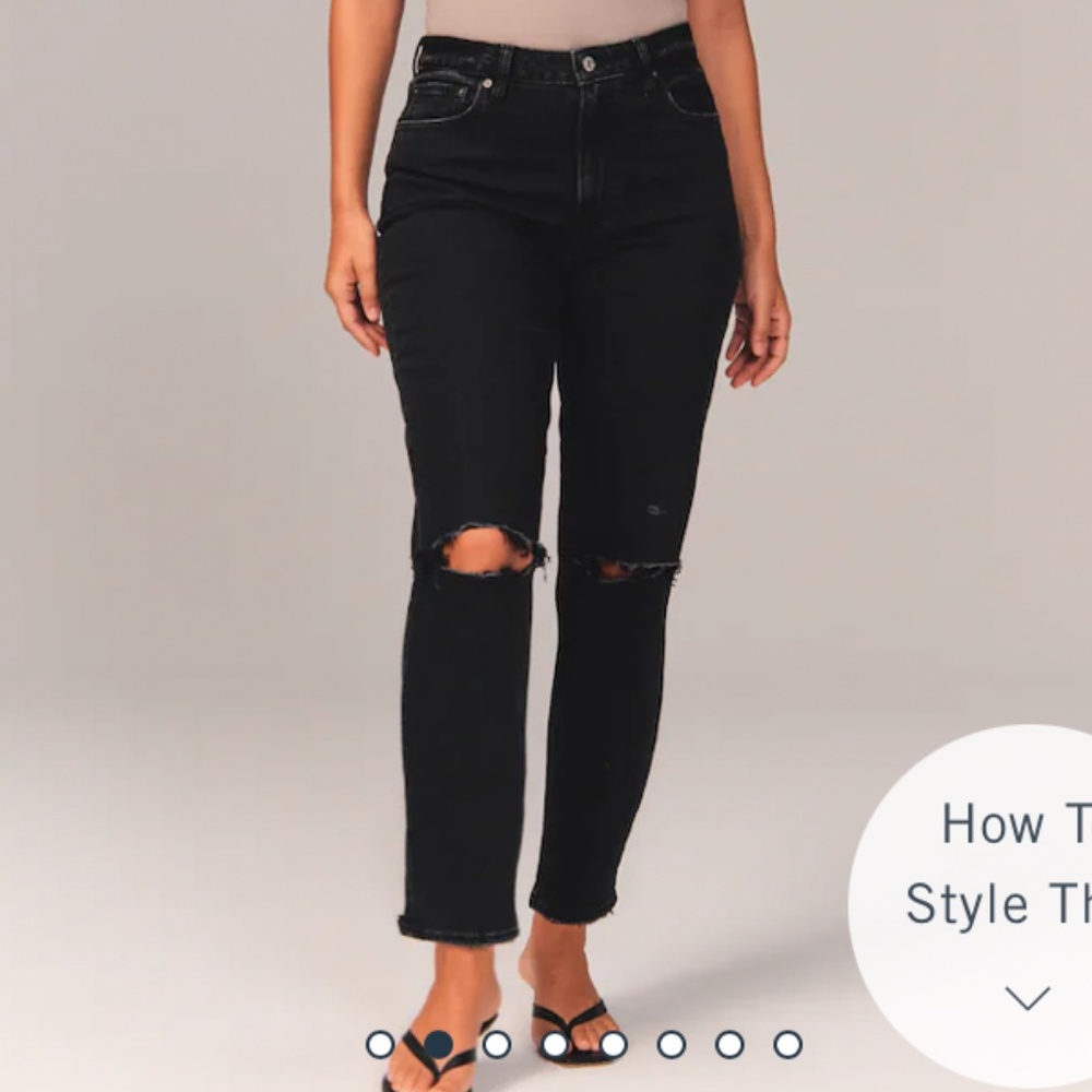 Abercrombie Curve Love Black Mom Jeans